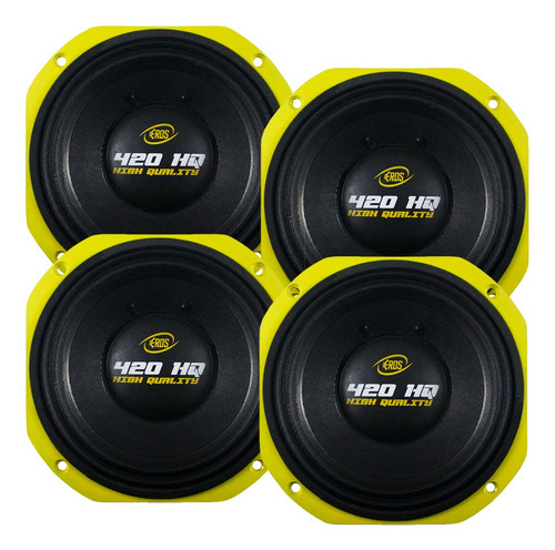 4 Woofer 8 Pol E-420 Hq High Quality Eros 1680rms Som 4 Ohms