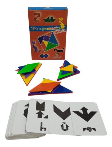 Juego Tangram Tix Color, Caja De 3 Juegos Y Tarjetas