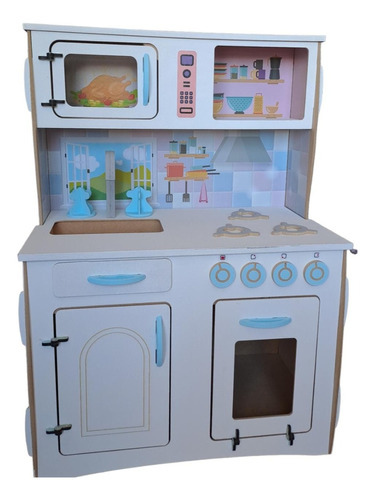 Cocinita Madera Pintada Juguete Infantil Niña Niño Mdf