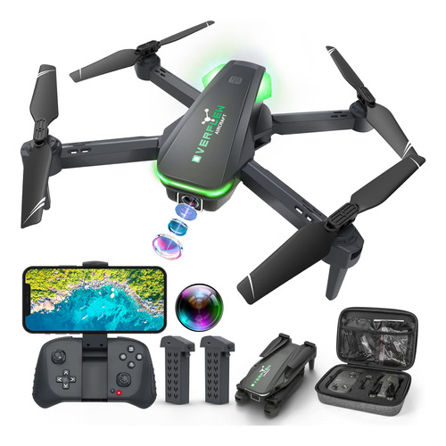 Dron Con Camara 1080p Para Adultos Y Ninos, Cuadricoptero Pl