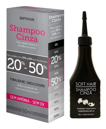 Shampoo Cinza Escuro Soft Hair 60ml - Elimina Amarelado