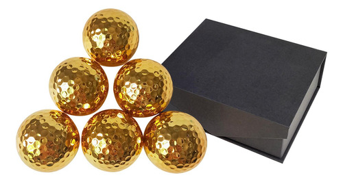 Pelotas De Golf Doradas De Doble Capa, Pelotas Cantidad 6