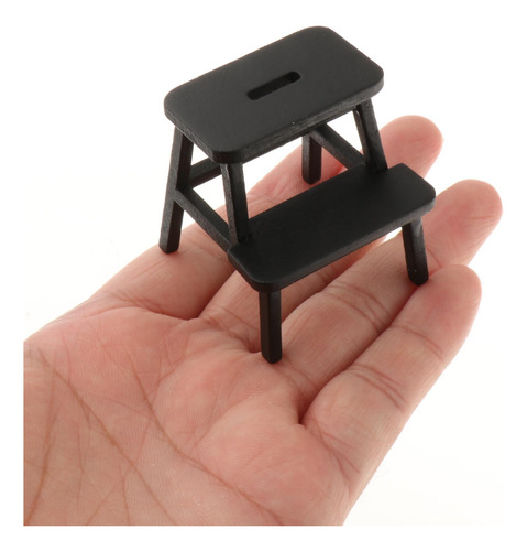 2 Silla De Casa De Muñecas Pintada A Mano, Silla De Negro