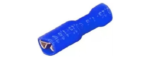 Terminal Fêmea 6,3mm Total Isolado Azul (kit 50pçs)