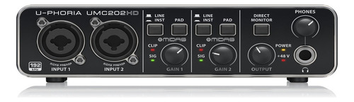 Behringer Usb 24 Bits Umc-202hd Interfase De Audio