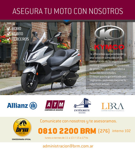 Kymco X Town 250 0 Km Entrega Ya Blanco Gris Y Negro Mate