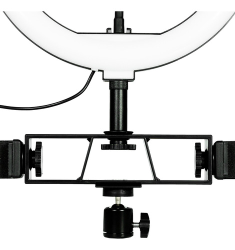 Iluminación Gadnic Con Anillo De Luz Y Soporte Con Control Estructura Negro Luz Blanco