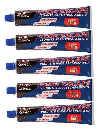 Kit 5 Veda Escape Escapamento Alta Temperatura 100g