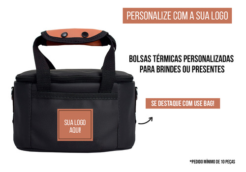Kit 5 Bolsas Lancheira Térmica Personalizadas Brinde Marmita