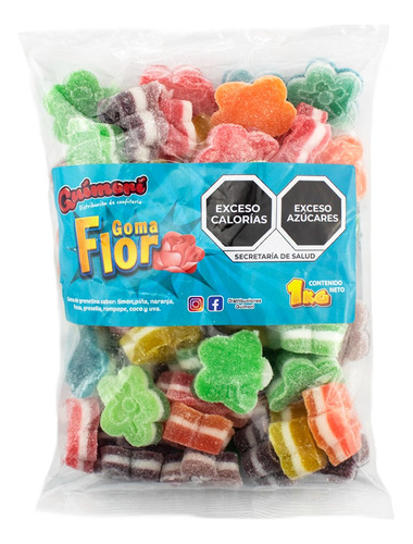 Bolsa 1 Kg Gomita Guimori Flor Azucarada Sabores Frutales