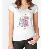 Comprar Remera Anatomía Del Cerebro, Cerebro De Acuarela, Cerebro De