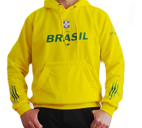 Buzo Saco Hoodie Mundial Fútbol Catar Selección Brasil 