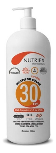 Protetor Bloqueador Solar Fps 30 Bombona Com 1 Litro Nutriex