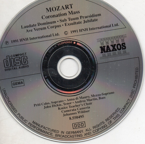 Cd Mozart (coronation Mass)