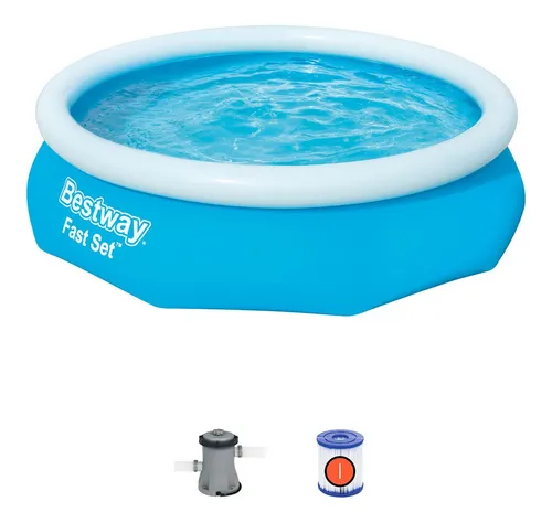 comprar Pileta Inflable Redonda Bestway Fast Set 3800 Lt + Bomba Rex