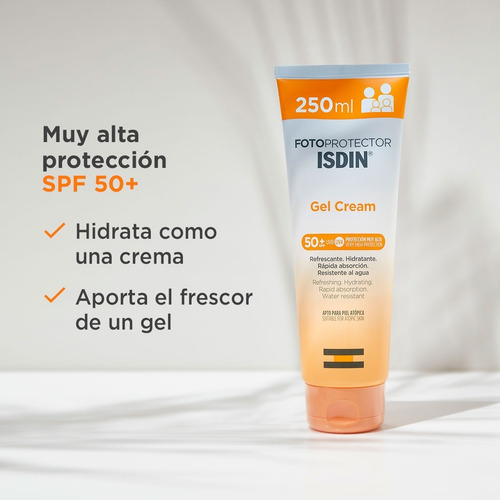 Imagen 6 de 10 de Isdin Fotoprotector Gel Cream Spf 50+, 250 Ml