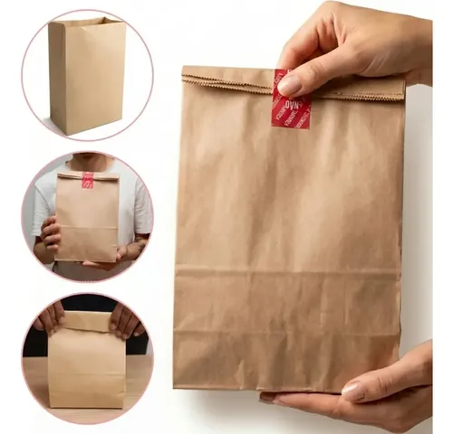 100 Sacos de Papel Kraft Para Delivery Entregas Presentes Compras Tamanho P