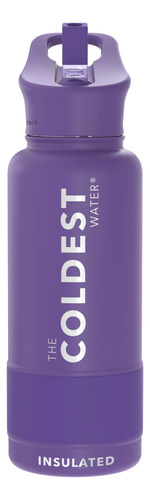 Botella Térmica Coldest Galaxy Purple Con Pajilla Acero In