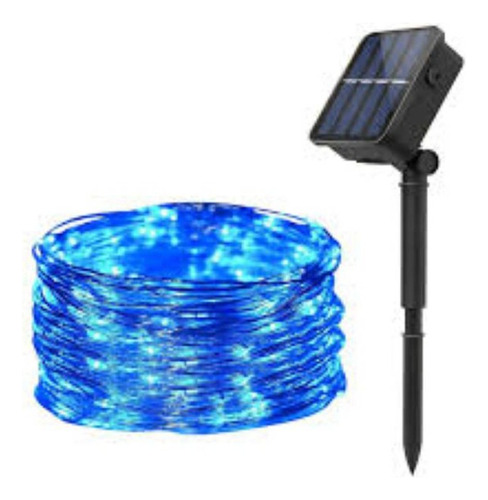 Luces Hada Solar 10m - Azul - Led Tipo Impermeable