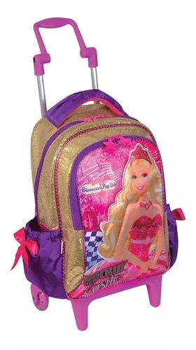 Mochila Barbie Princesa Pop Star Rodinhas Tam G Sestini