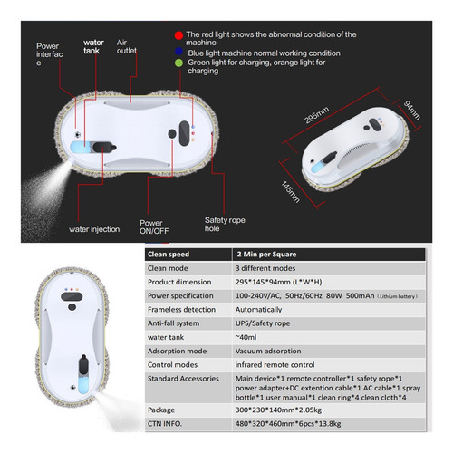Smart App Robot De Limpieza De Ventanas Con Función De
