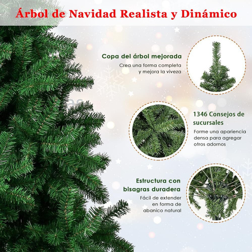 Árbol De Navidad Pino Artificial 180cm Con 700 Puntas