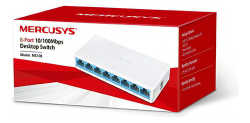 Switch Ethernet 10/100 Rj45 8 Puertos Mercusys Ms108