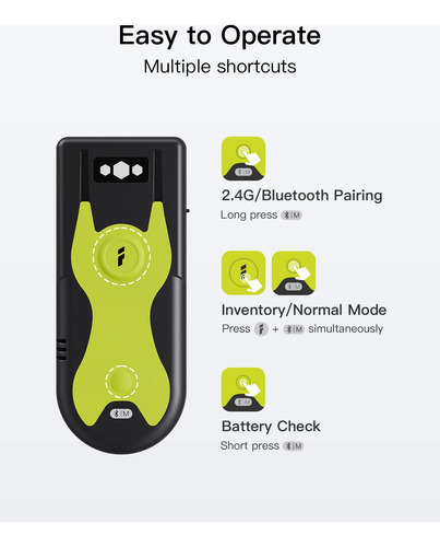 Escáner De Código De Barras Bluetooth 2d Inateck Bcst-42 Con