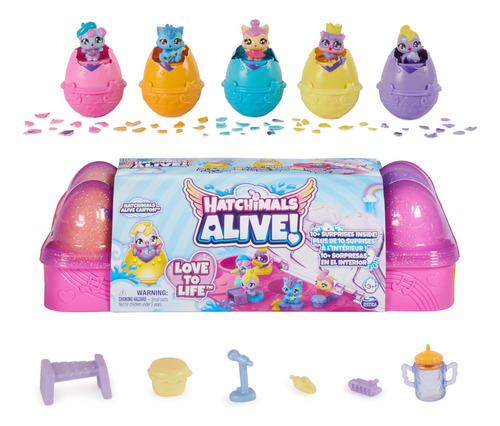 Hatchimals Alive, Juguete De Carton De Huevos Con 5 Mini Fig