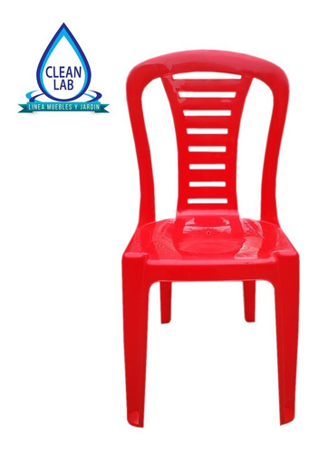 Silla Plastica Reforzada Apilable Reina Color Rojo Clean Lab