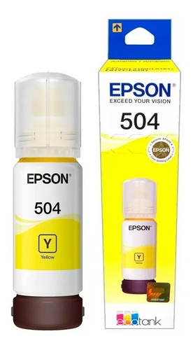 Botella Tinta Epson T504 Original Amarillo 70 Ml T504420