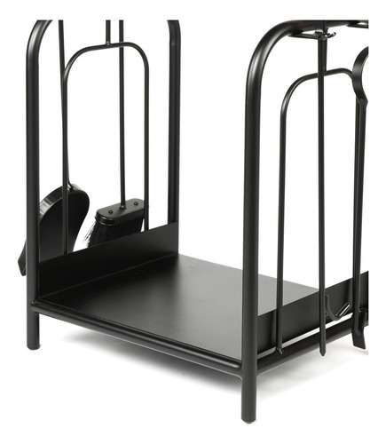 Kit De Limpeza Lareira Acessorio Porta Lenha - Cabos De Aço Cor Preto