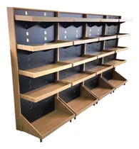 Comprar Kit Com 4 Gôndolas Parede Mdf Moderno Supermercado Comércio