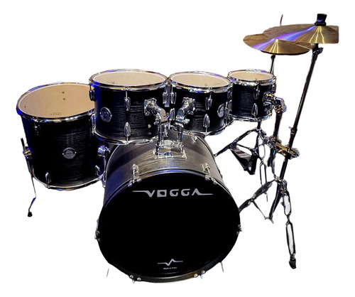 Bateria Acústica Vogga Pulse 3 Tons Vogga Vpd920 Completa Bk Cor Preto