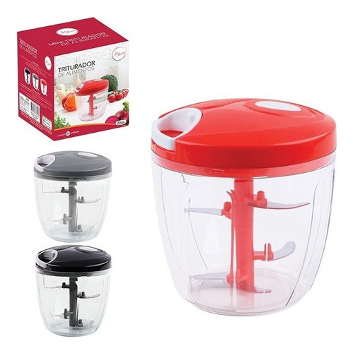 Processador Triturador Alimento Manual Grande 5 Lamina 900ml