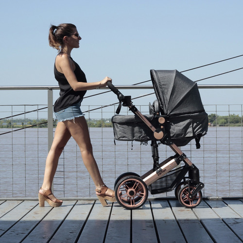 Cochecito de paseo Cartan STL300 gris con chasis color bronce