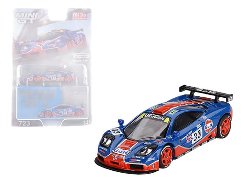 Mini Gt Mclaren F1 Gtr Gulf 1996 Le Mans 24 Hrs #723 Mijo E. Color Azul