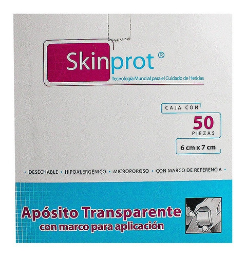 Apòsito Transparente Skinprot  6cm X 7cm Caja Con 50 Pzas.
