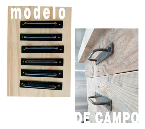 Tirador Manija Para Cajones Modelo De Campo X 2 Unidades Negro De Campo