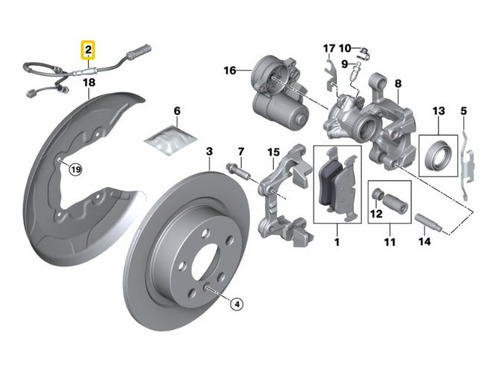 Sensor De Frenos Trasero Mini Countryman F60 Cooper D All4