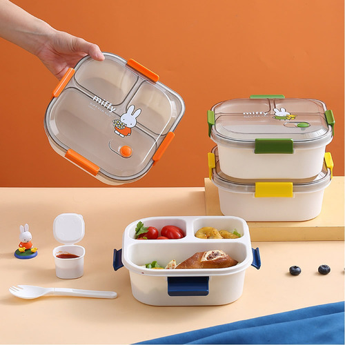 Taper Vianda Lunchera Miffy 1100ml Hermetico + Cubierto Pote Color Azul