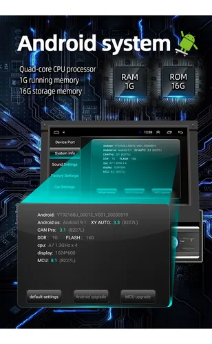 Android Radio Gps 7 Pulgadas 1 Din Pantalla Retráctil Automá