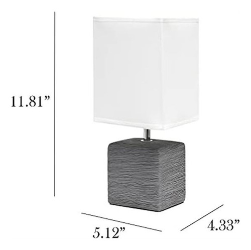 Simple Designs Lt2072-gry Lámpara De Mesa Pequeña De Piedra
