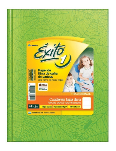 Cuaderno Exito Tapa Dura 48 Hj Rayadas Verde Manzana 16x21cm