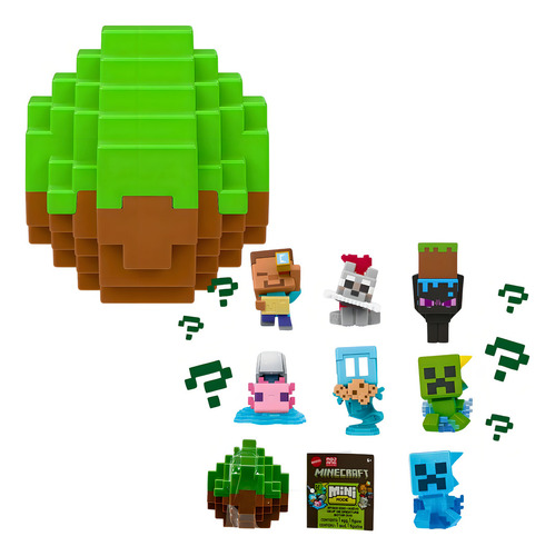 Muñeca sorpresa Mattel Hxt64 con minihuevos de vainilla de Minecraft