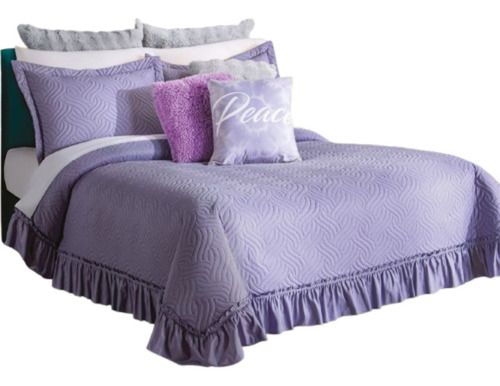 Colcha Neo King Size Poliéster Concord Color Lavanda Liso