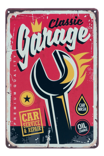 Cuadro Metalico Vintage Diseño Classic Garage/ Runn