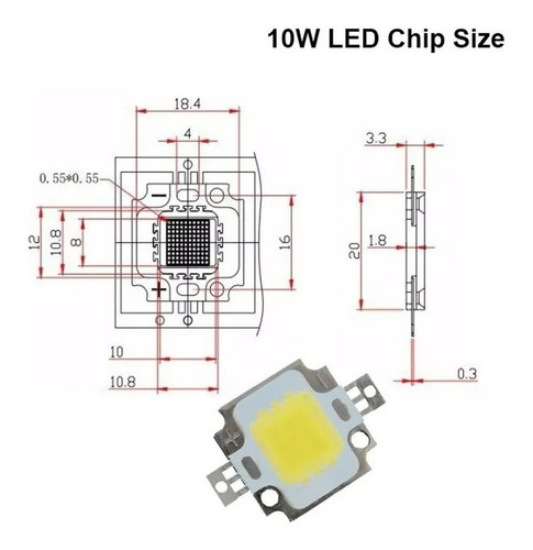Imagen 2 de 2 de 10 Leds 10w 12v Blanco Frío