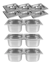 Comprar Kit De 6 Cubas Gastronômicas Com Tampa Buffet Inox 1\u002F6 100mm