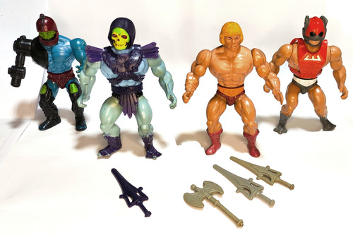 Lote Boneco He-man, Esqueleto, Zodac E Mandíbula Motu Mattel (Usado)